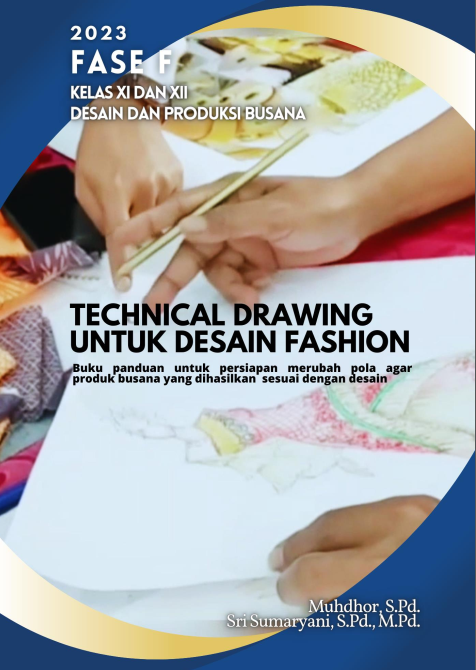 Technical drawing untuk desain fashion